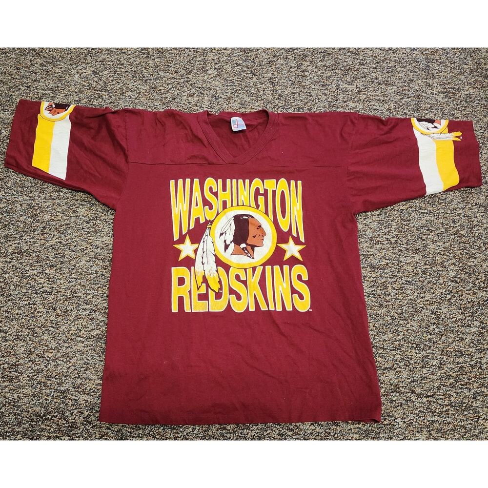 Vintage Washington Redskins Jersey Garan T-Shirt Size Large Big Old Logo Vtg